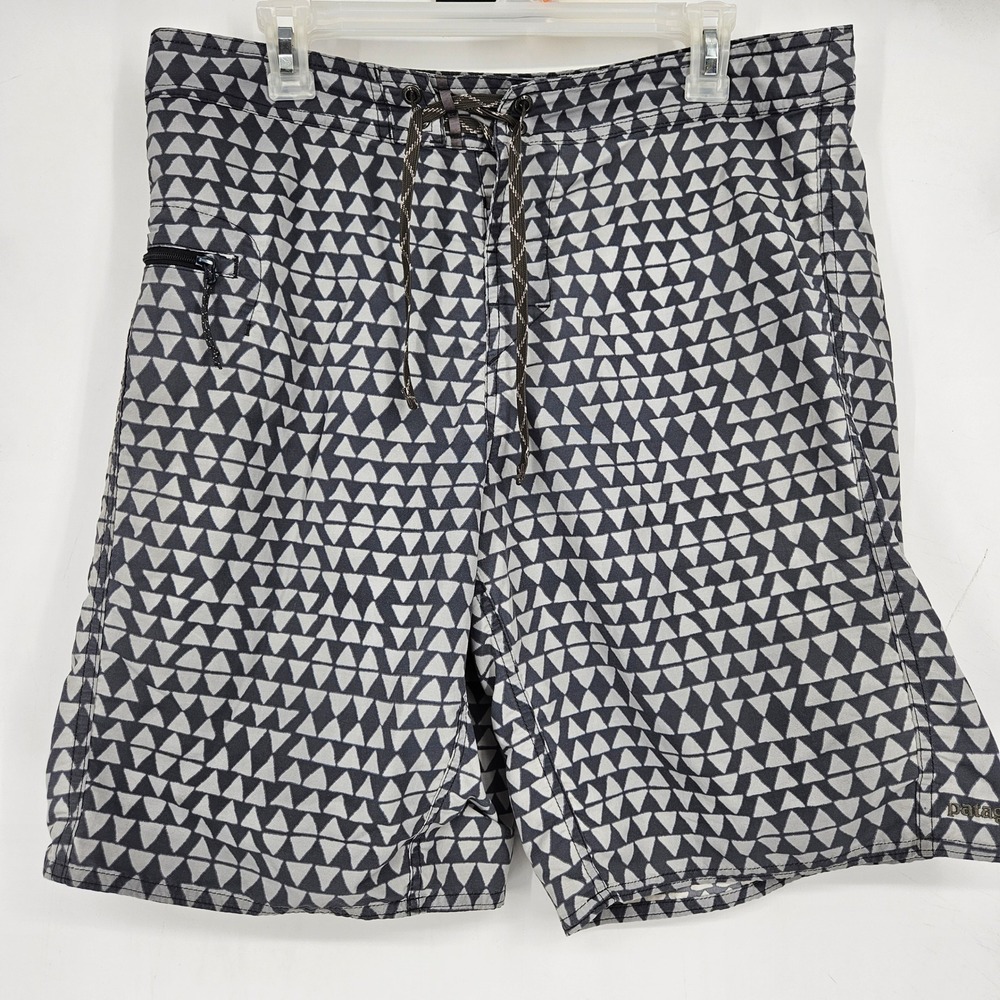 Patagonia Board Shorts Mens Sz 34 Swim Trunks Drawstring Geometric‎ Summer Beach